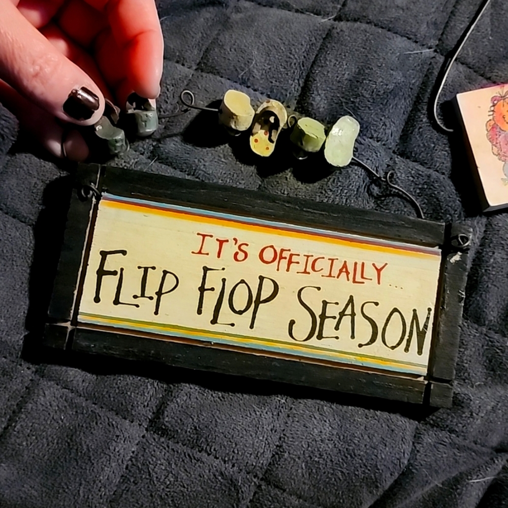 6"x3" small sign - It's officially flip flop season
